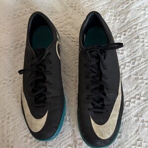 Nike CR7 soccer Black and Teal Shoes